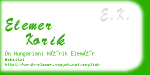 elemer korik business card